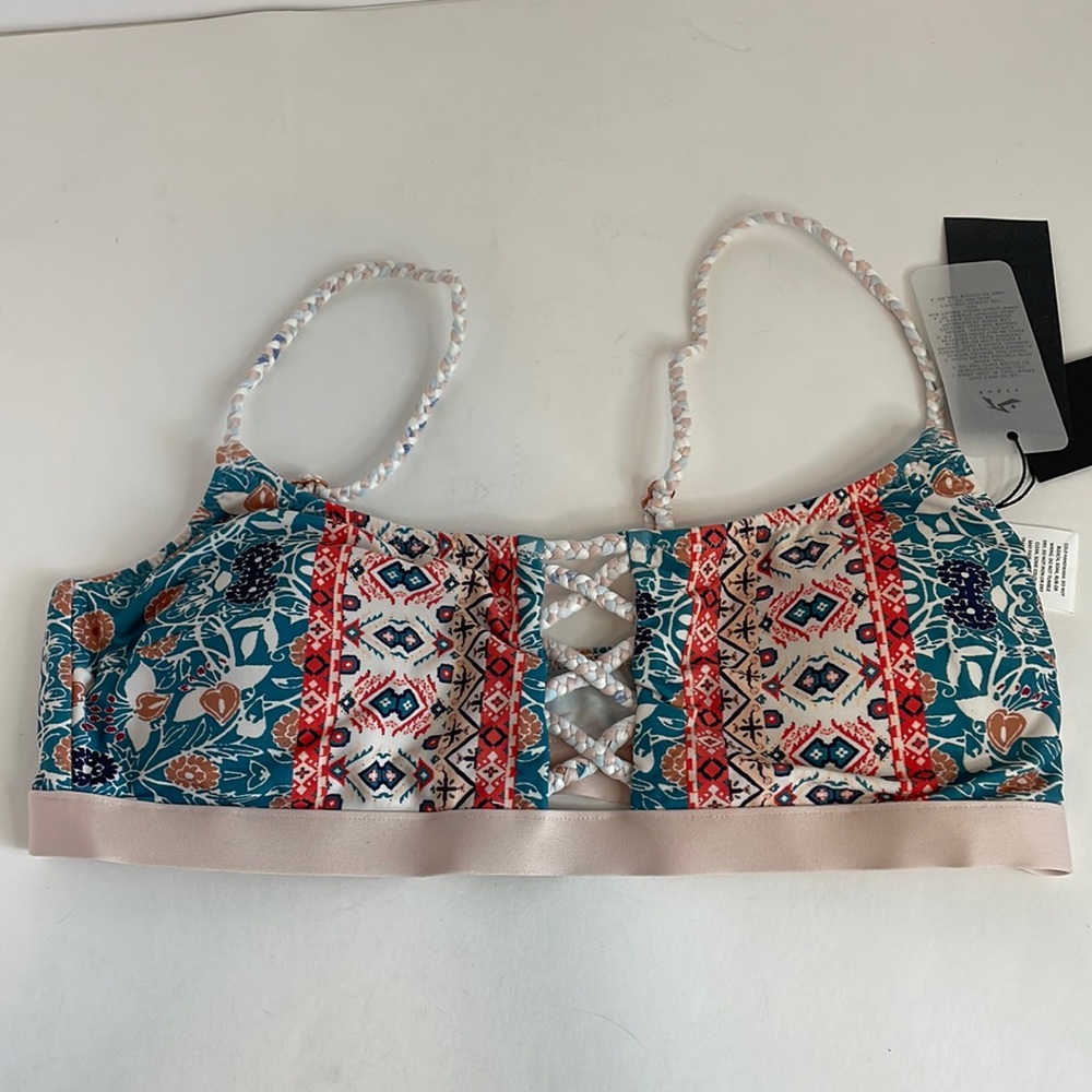 New Women’s Bikini Rusty Hotel Rosa Bralette Bikini Top Size 10 M